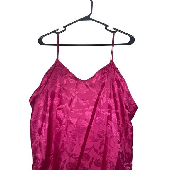 Vintage Fuchsia Spaghetti Strap Slip Dress Night Gown Women's Size Large - Picture 4 of 5